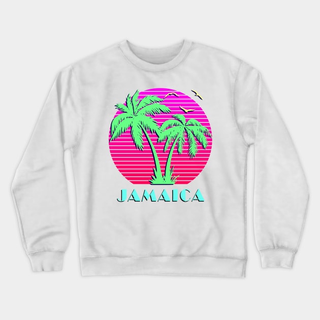 Jamaica Palm Trees Sunset Crewneck Sweatshirt by Nerd_art